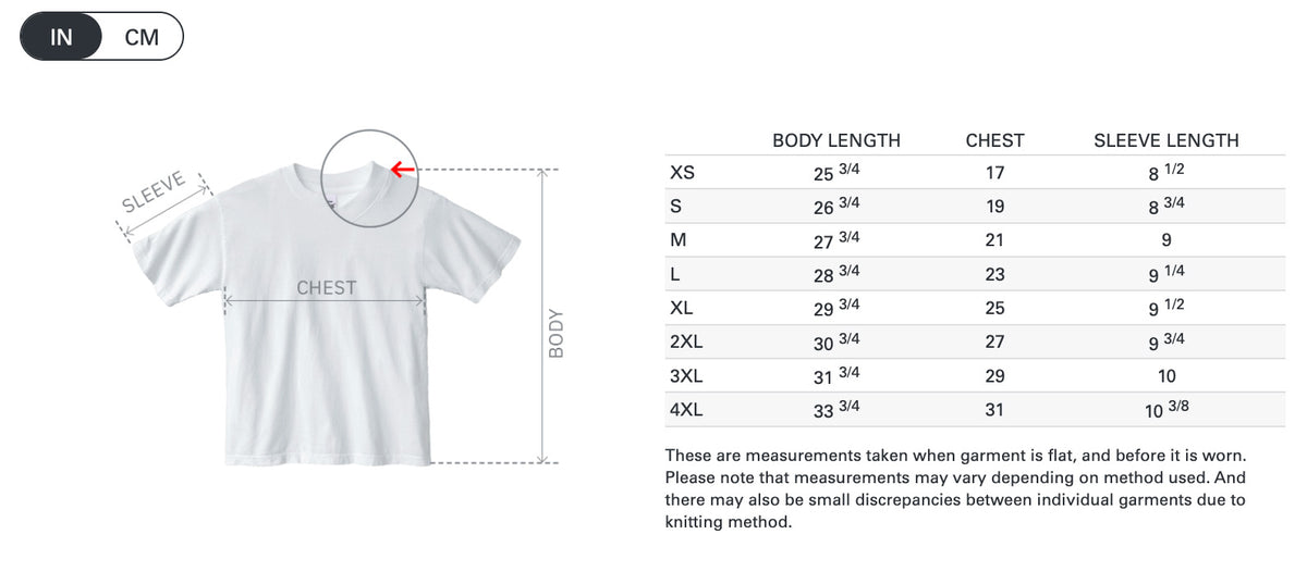 Size chart